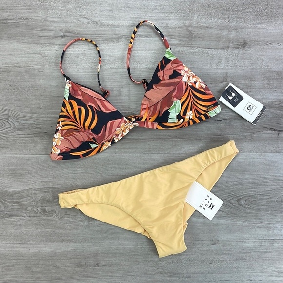 ☀️RIP CURL☀️ NAMOTU FIXED SOL SEARCHER TANGA BIKINI SET - Picture 2 of 13